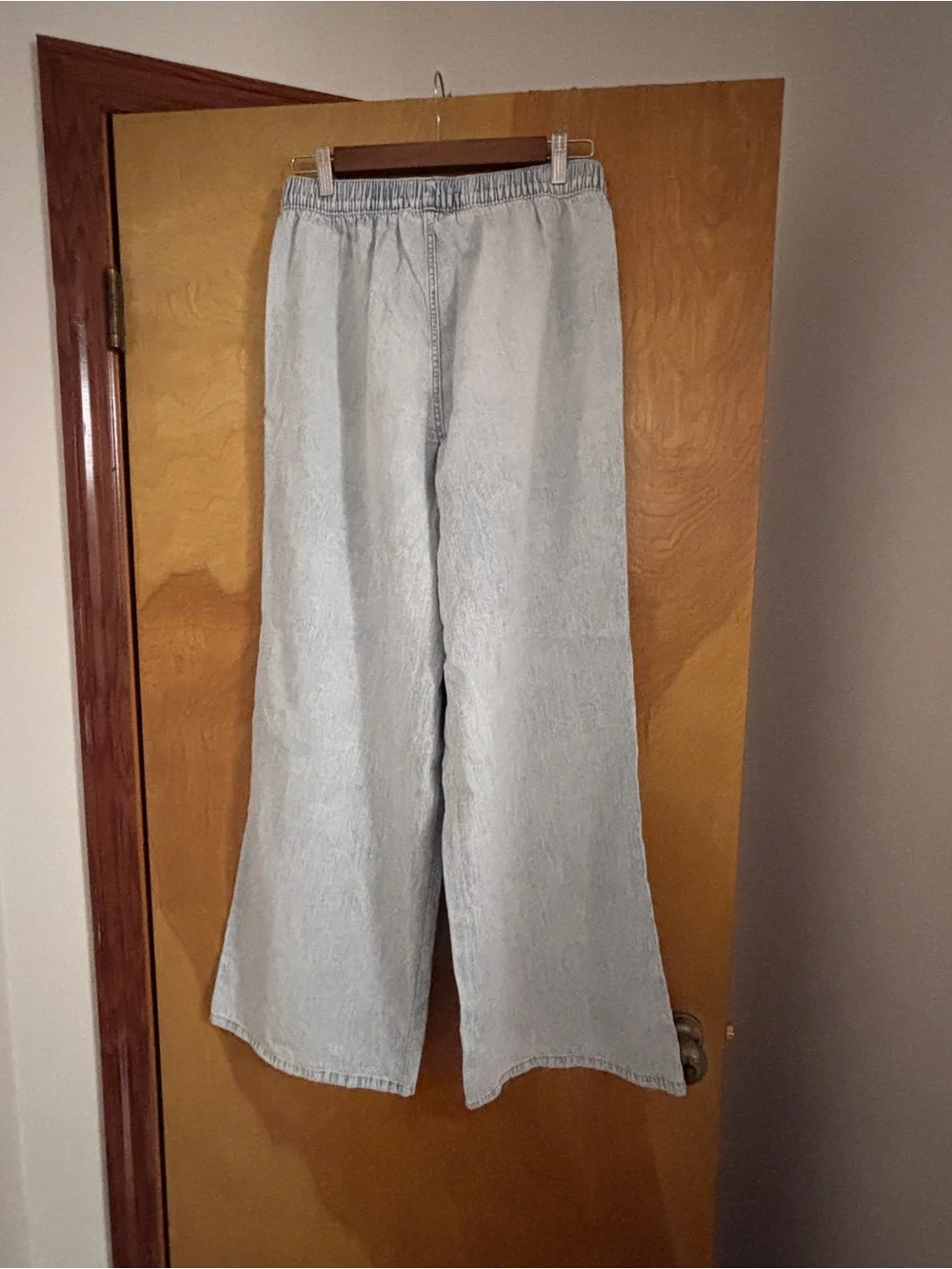 Michael Kors Light Blue Wide-Leg Drawstring Jeans